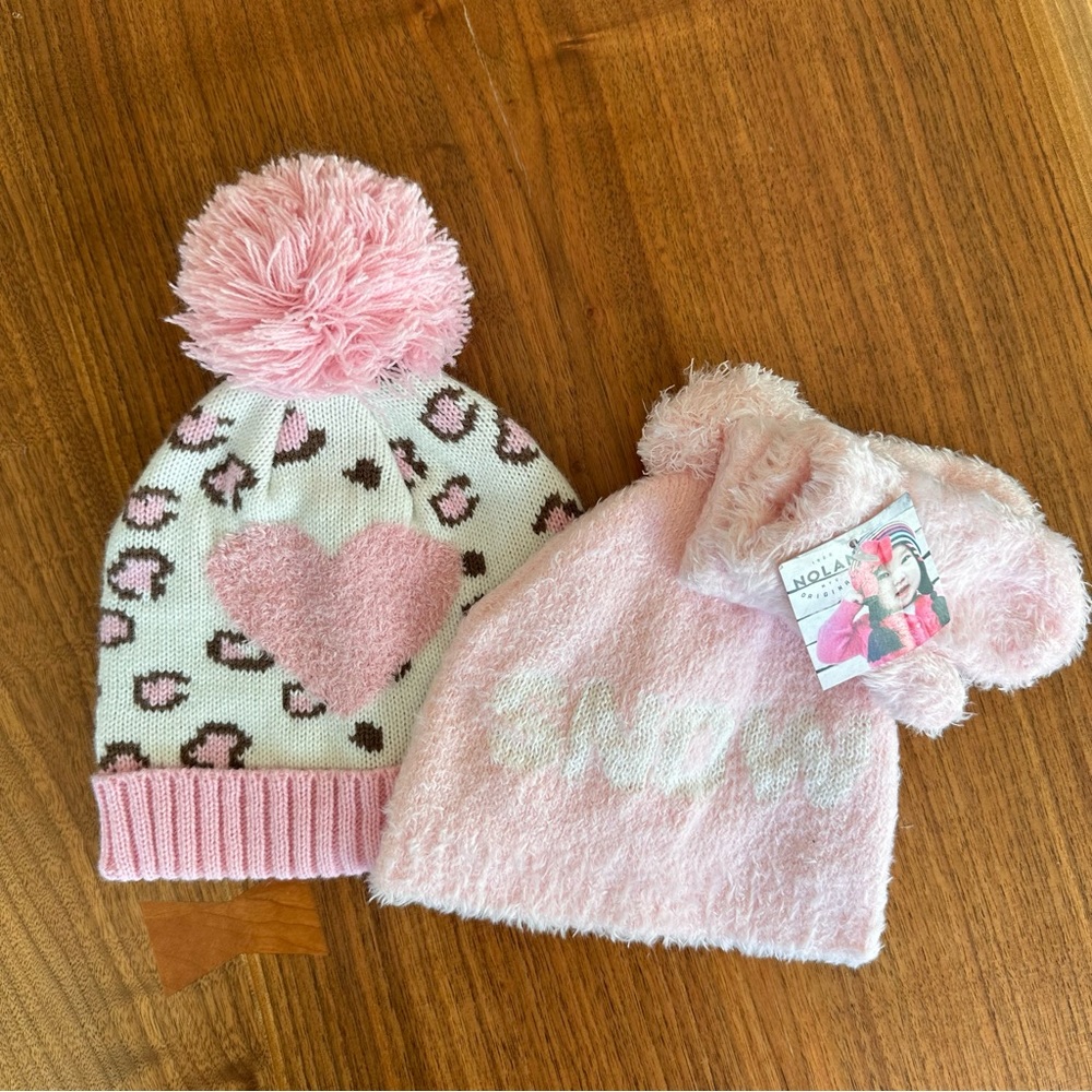 Bundle, Little Me 🩷 Pom Beanie and Nolan NYC Snow Beanie & Mittens. Size…